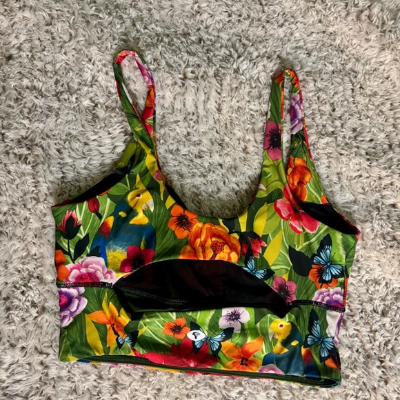 Yoga Democracy Sports Bra Tropical Print Size Large - Picture 2 of 4